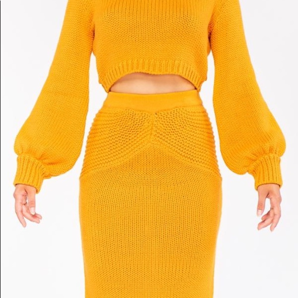 Old post* 2-Pc Chunky Knit Sweater MIDI Skirt Set - Picture 6 of 8